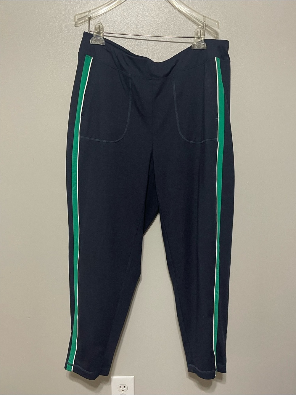 J. JILL Fit Smooth Slim Leg Navy Blue Pants Size XL Casual Pockets Active Soft